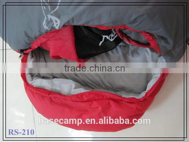 Mummy style down sleeping bag for hunting in cold weather