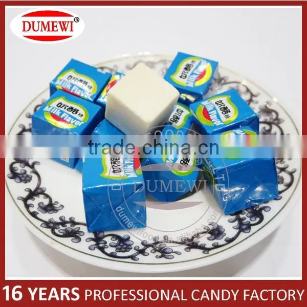 Cube Shaped Wrapped Milk Press Candy In Box