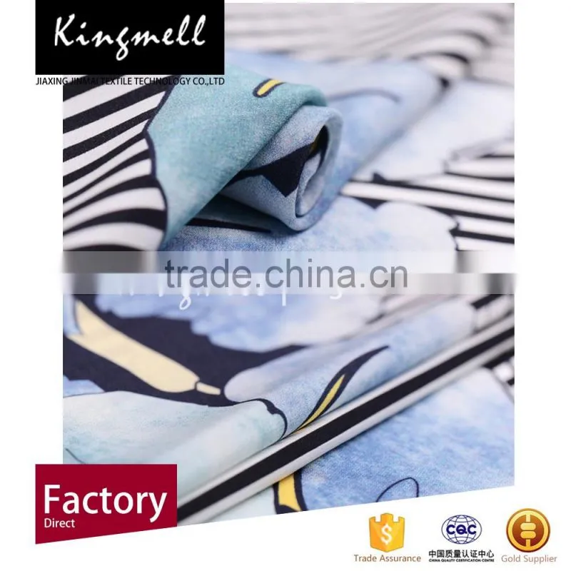 Custom digital printed silk linen wholesales fabric for top/dress/shirts