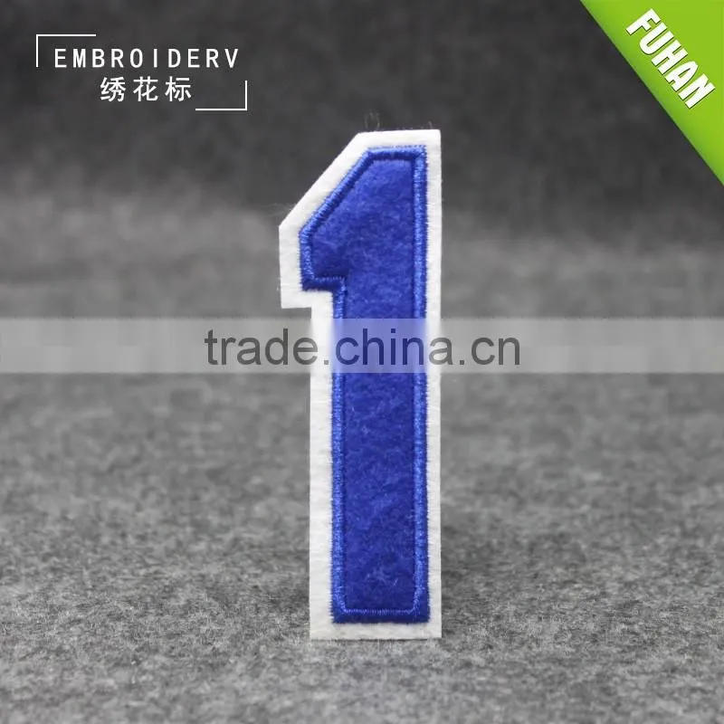 Chenille Number Embroidered Label and Embroidery Patch for Clothing