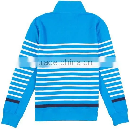 Cheap OEM service dry fit striped quarter zip pullover long sleeve polo shirt