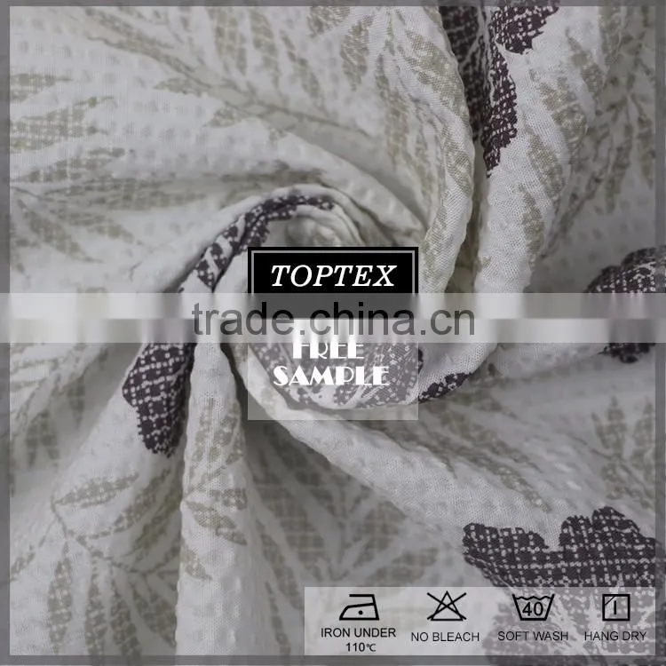 New Design High Quality printed seersucker fabric for sleep wear