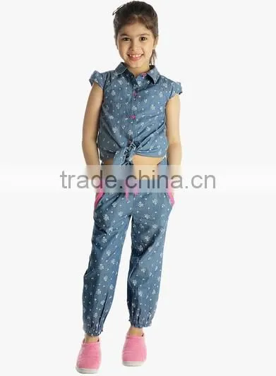 2016 new pants design for girl latest style printed girl pants