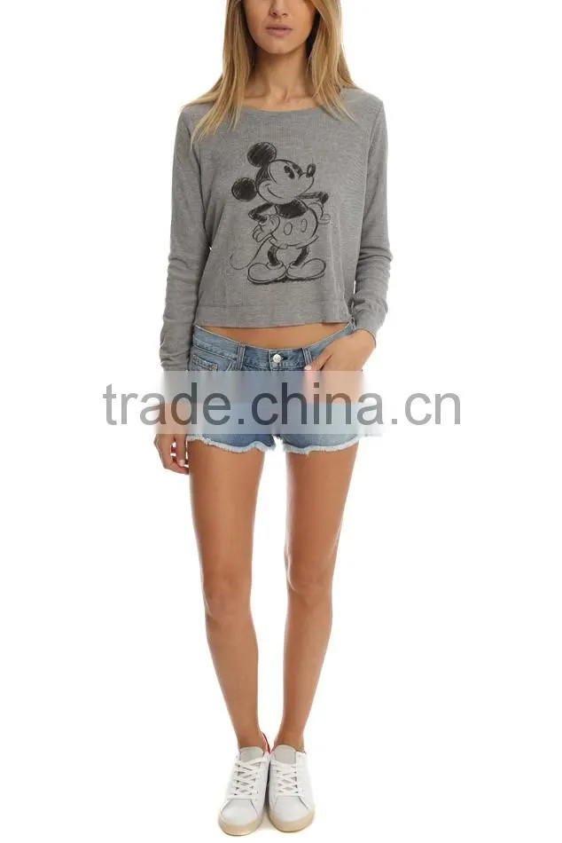 2016 new fashion ladies short tops for jeans ,custom ladies short jeans, hot sell ripped short jeans