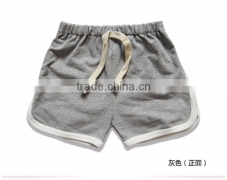 Top quality custom apparel cheap quick dry 100 cotton plain children sports shorts