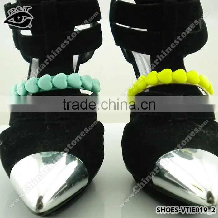 6 Colors Heart Design Not-slip lace Elastic Shoe Straps Decorative shoe strap