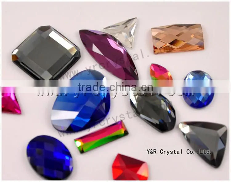 Round Crystal AB Flat Back Glass Mirror Stones for Wall