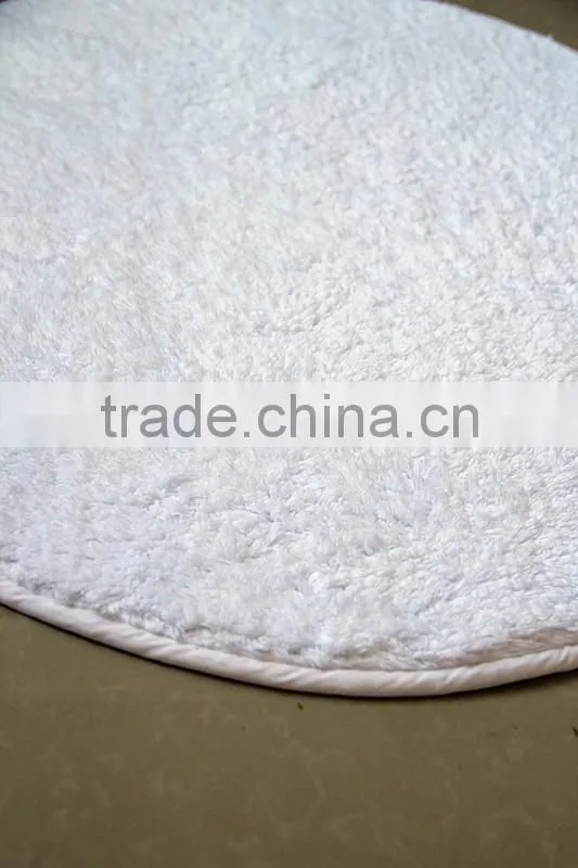 anti-slip washable white hotel shaggy bath rug
