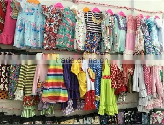 Smocked Children Halloween Raglan Clothing wholesale Girls Fall Boutique Outfits Ruffle Icing Pants For Children