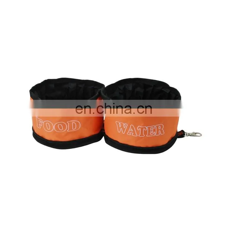 Double Foldable Water Proof Camping Pet Travel Bowls Dog Food Bag