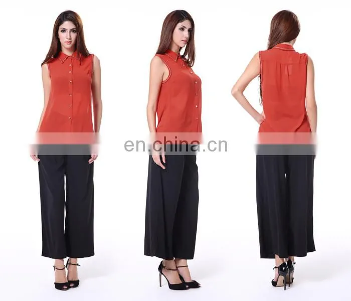2015 Wholesale Light Weight XXX Size Fat Sleeveless Women Shirts