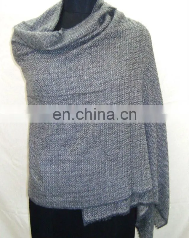 Pashmina wool Natural Checks Stoles and Scarfs
