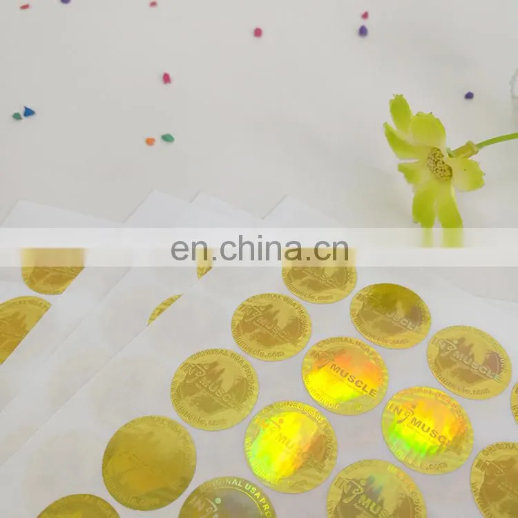 Wholesale customized gold foil sticker round adhesive label laser anti-counterfeiting labels