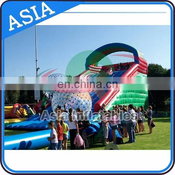 inflatable zorb ramp with zorb ball for sport game