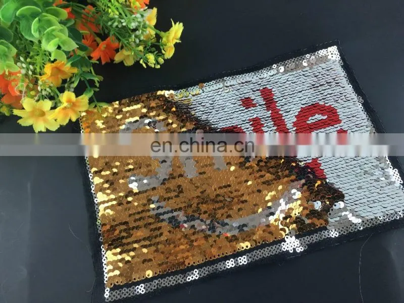 fashion design double side patch with colorful sequin