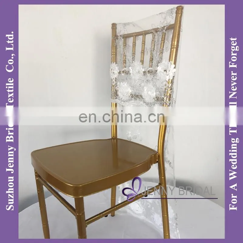 C462A ivory chair cap covers embroidered lace sequin chair cover chair sash