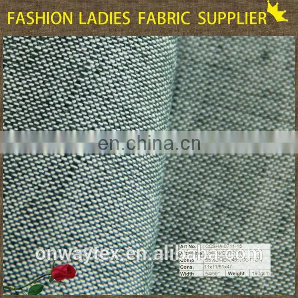 Woven reactive dyed linen viscose blend fabric Fabric, for Women Dress
