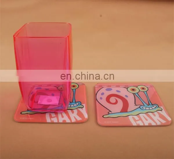 Cute Good Quality Logo Branded Promotional Acrylic Coasters