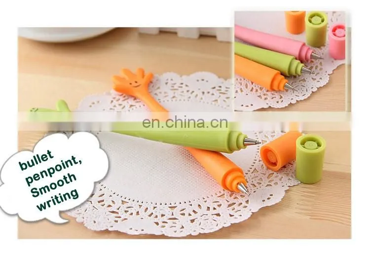 Silicone PP creative stationery ballpoint pen/colorful gestures for children study