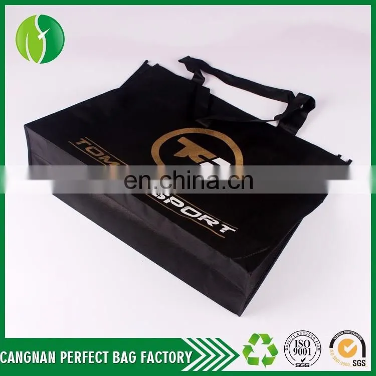 Top quality Eye-catching Black Bulk cheap nonwoven custom utility tote bag