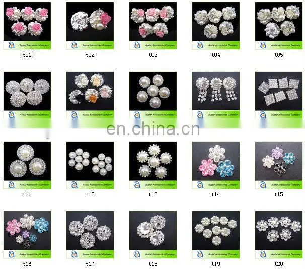 Bulk 21mm Pearl Rhinestone embellishment for wedding invitation