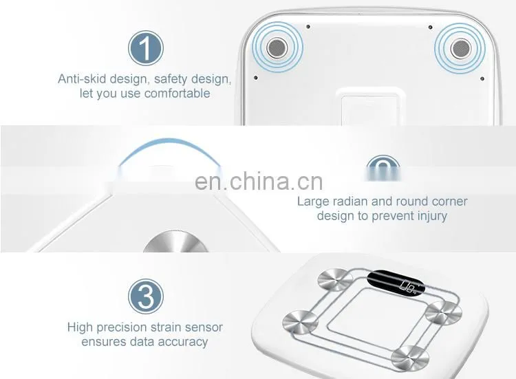 Best Selling Full ABS Plastic Body BMI Weighing Analyzer Blue tooth High Technology Personal Fat Scale