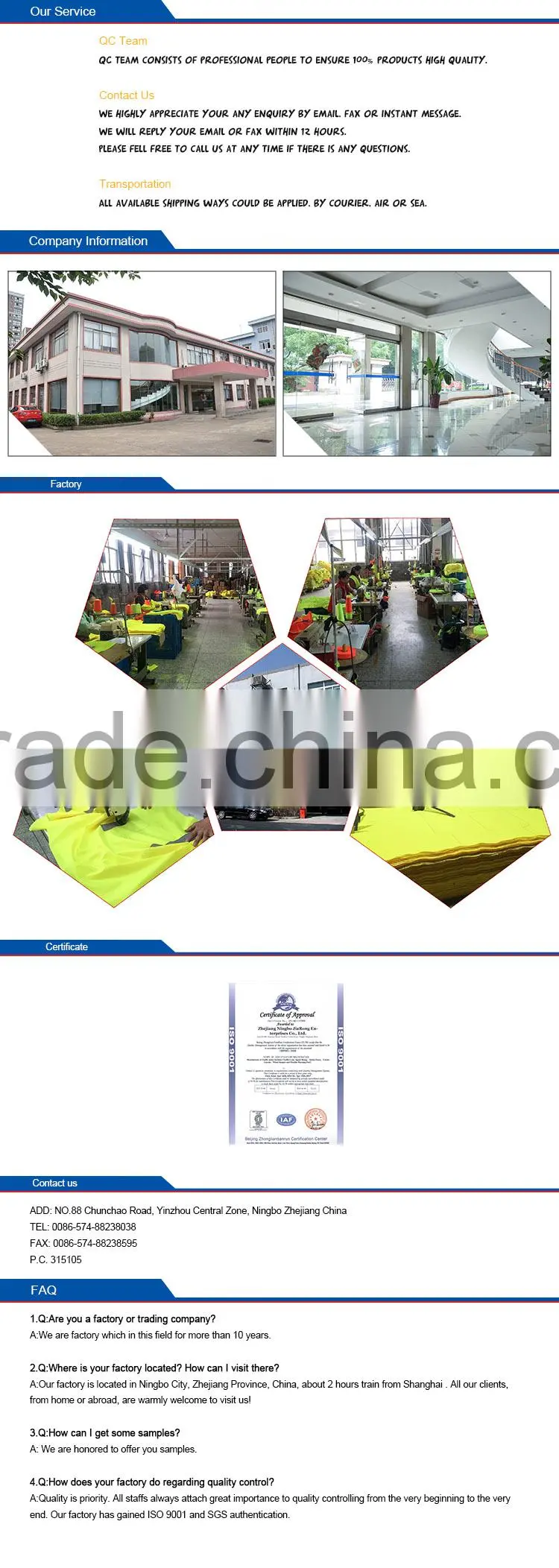 High visible V shap kids safety vest RF073