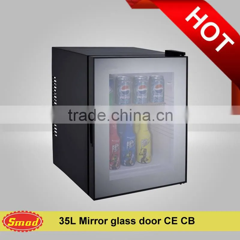 35L mirror glass door mini bar fridge
