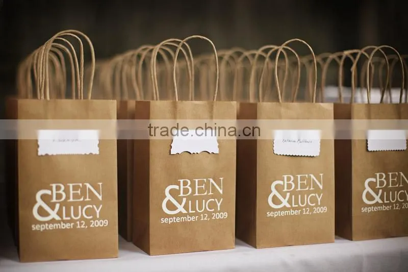 Black kraft paper bag/shopping bag with logo