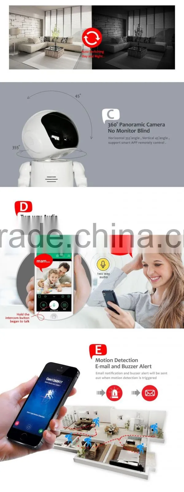 Baby monitor wireless wifi CCTV ip camera with speaker microphone available for 3G 4G GSM mobile phone robot camera