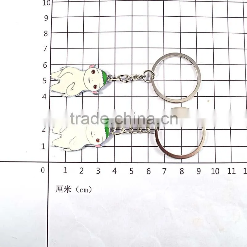 cartoon characters key chain samples steel wire keychain