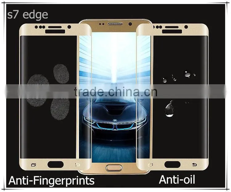 3D curved crystal tempered glass protector for samsung moblie phone galaxy s7 edge