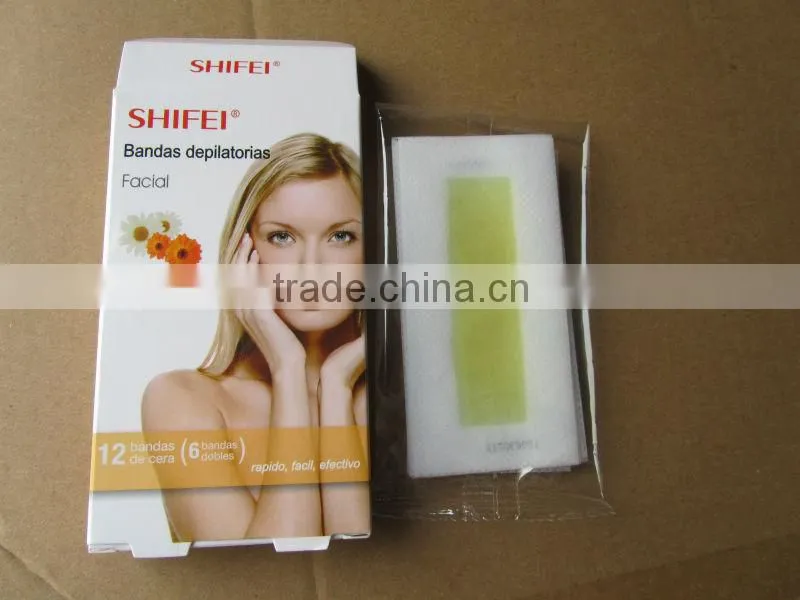 shifei Spainish facial cold wax strips(chamomile)
