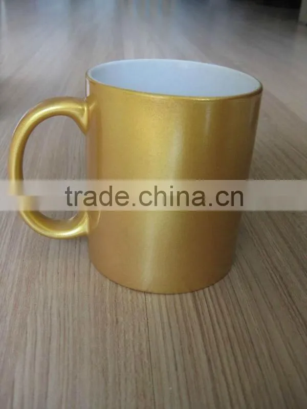 Sublimation11 oz. gold pearl finish mug