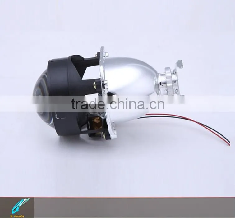 2.5 inch H1 H7 H4 hid projector lens with yellow white colors smd angel eyes