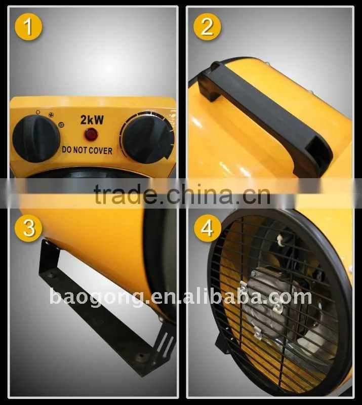 2kw portable type industrial fan heater