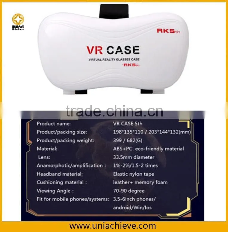Hot Selling 3D VR case Real Virtual Headset with Virtual Reality 3D Glasses for Movies and Games