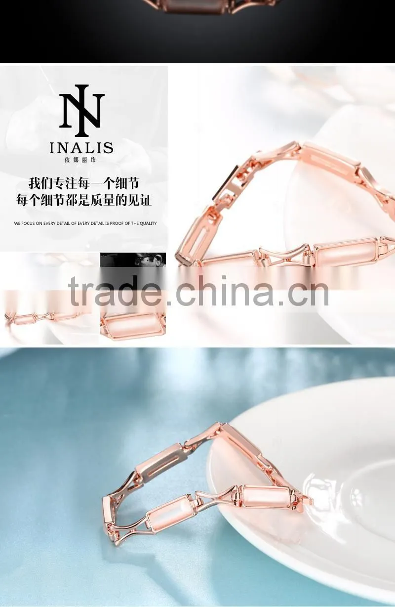 Hot european custom handmade 18K gold plated charm bracelet