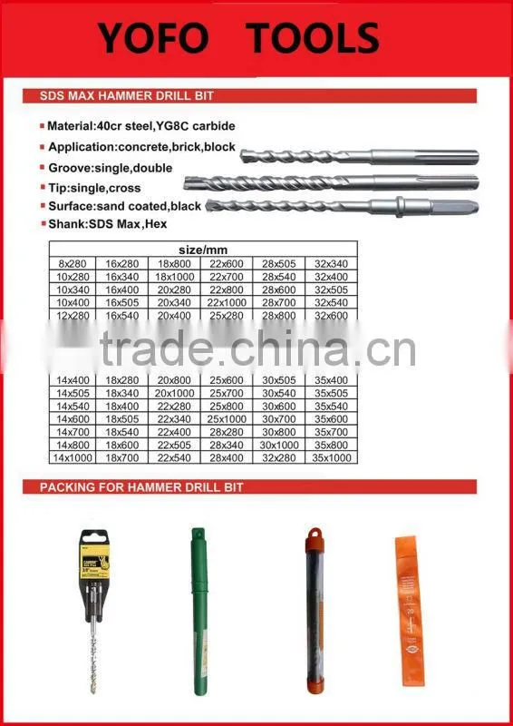 Industry Quality PGM MARK SDS PLUS Hammer Drill Bits For Concrete drill bits