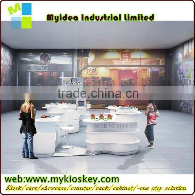 2015 new style wooden glass cosmetic display showcase