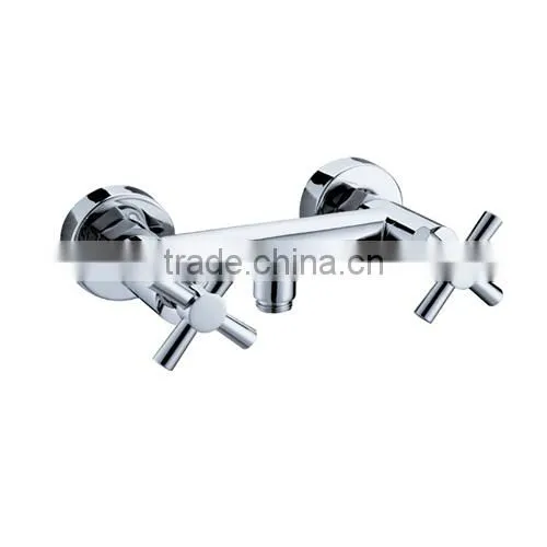 Deck mounted brass bath faucet dual handle