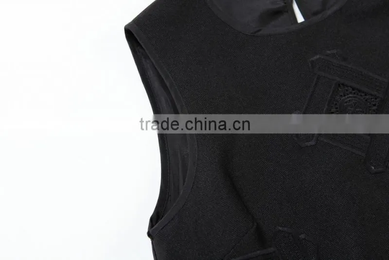 2014 Beautiful latest dress designs black Shift Dress can OEM