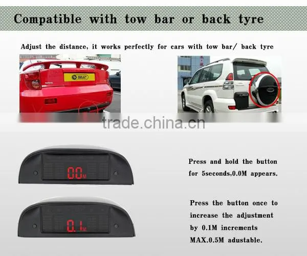 4 sensor high brightness LED car parking sensor system