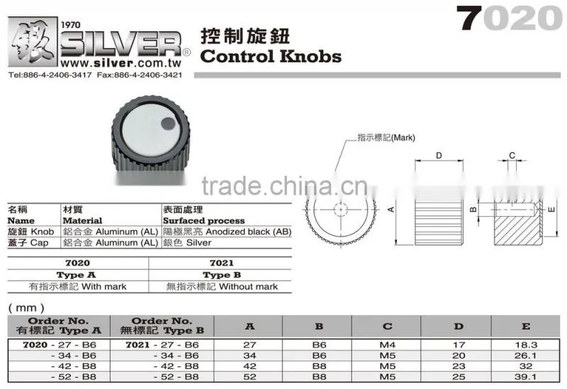 For Labeling Machine and Printing Machine Aluminum Control Knobs