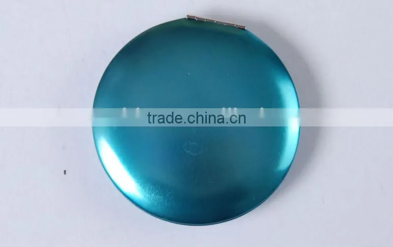 Round shape Aluminum double side foldable promotion portable mirror