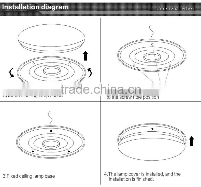 2016 hot sales led ceiling light fittings small round 5 years gurantee 24 to 48W