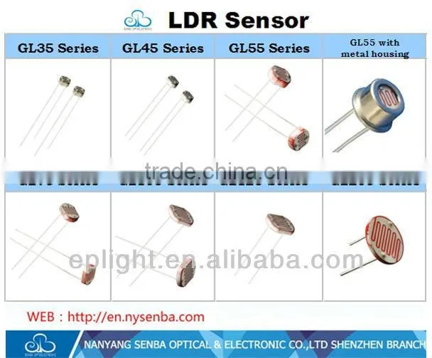 5mm Good Reliability cds LDR Sensor GL5637-2 from senba