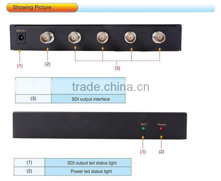 Latest 3G-SDI Splitter 1x4 --1080P Supported