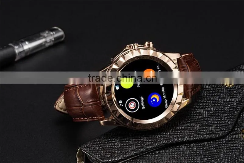 2015 Hi-Tech Metal Body Round Screen Bluetooth Smart watches men