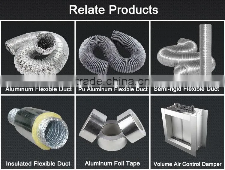 16~48KG/M3 air conditioning rectangular aluminium insulation flexible duct